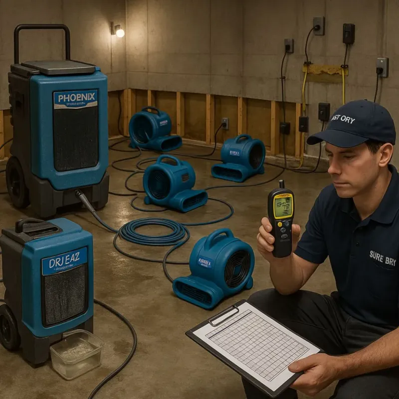Structural Drying and Dehumidification process in Bloomingdale, IL